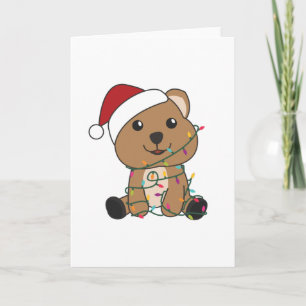 Cartão Quokka Natal Neve Animais de Inverno Quokkas