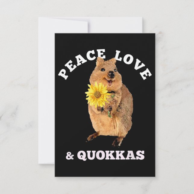 Cartão quokka Peace Love (Frente)