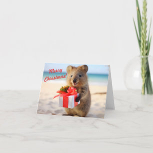 Cartão Quokka Selfie na praia - Natal