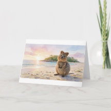 Quokka Sorridente Ao Nascer Do Sol Na Praia Da Ilh