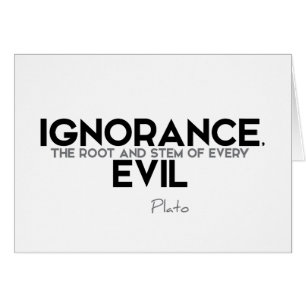 Cartão QUOTAS: Platão: Ignorância, mau