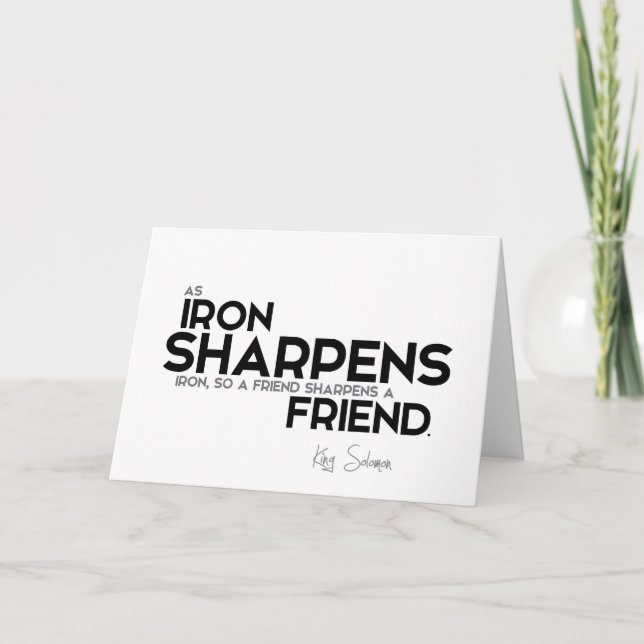 Cartão QUOTAS: Rei Salomão: Um amigo afiça um amigo (Frente)