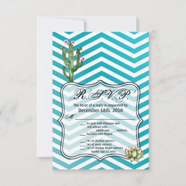 Cartão R.S.V.P. 3.5x5 Boho Cactos Cactus Succultiv (Frente)