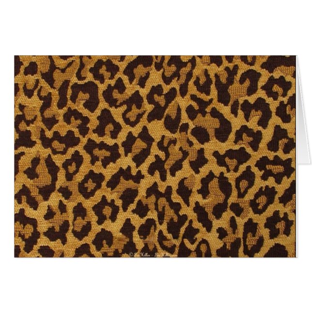 Cartão RAB Rockabilly Leopard Print Brown Dourado (Frente Horizontal)