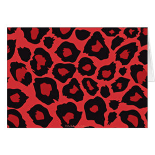 Cartão RAB Rockabilly Leopard Print Red Black