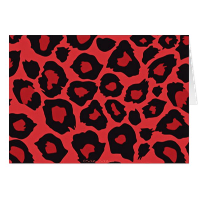 Cartão RAB Rockabilly Leopard Print Red Black (Frente Horizontal)
