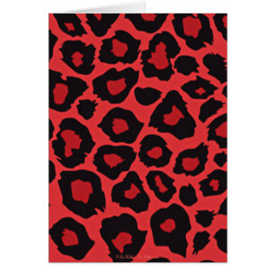 Cartão RAB Rockabilly Leopard Print Red Black