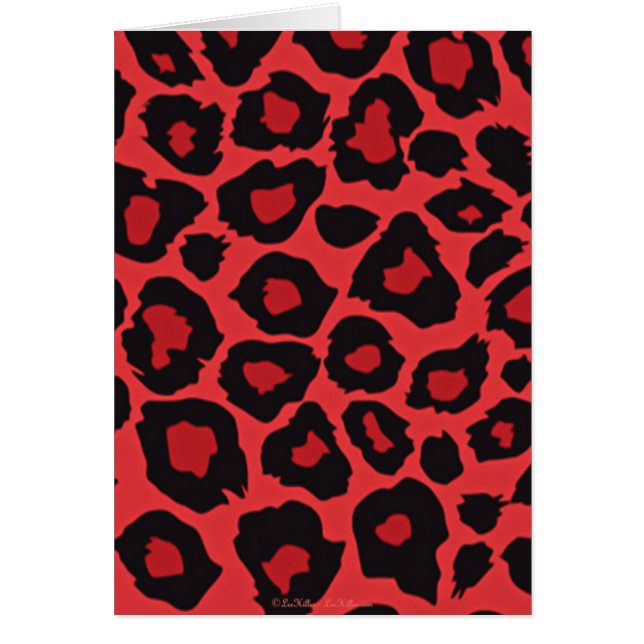 Cartão RAB Rockabilly Leopard Print Red Black (Frente)