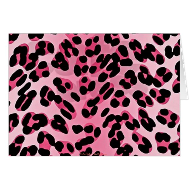 Cartão RAB Rockabilly Pink Cheetah Impressão (Frente Horizontal)