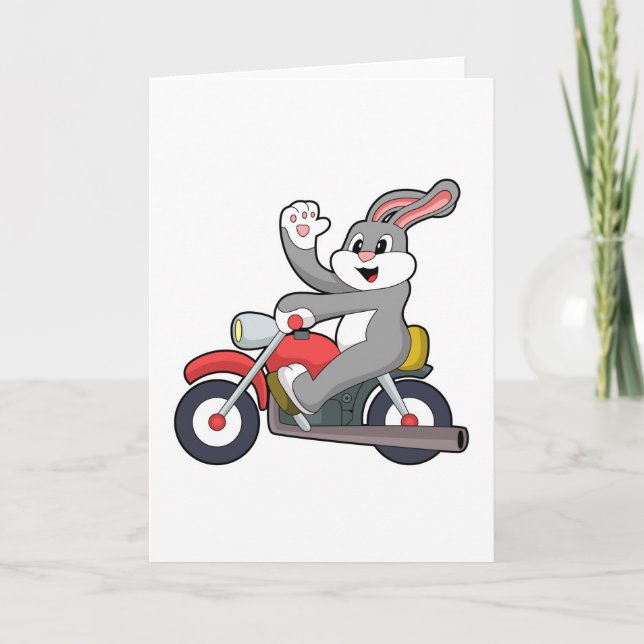 Cartão Rabbit as Biker with Motorcycle.PNG (Frente)