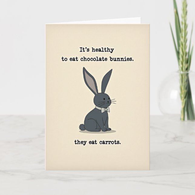 Cartão Rabbit Humor Greeting Card (Frente)