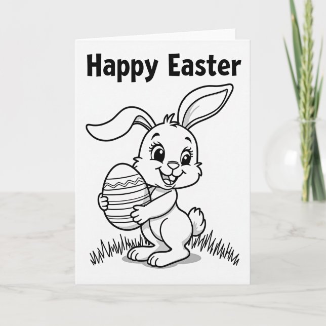 Cartão Rabbit Oval Pattern Celebration Card (Frente)