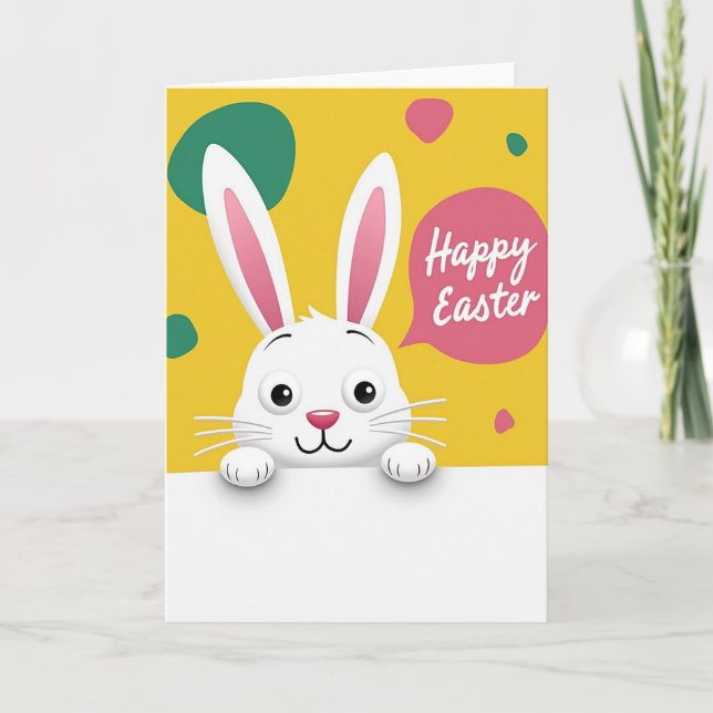 Cartão Rabbit Peek Easter Shapes Card (Frente)