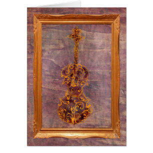 Cartão Rabisco do violino no quadro