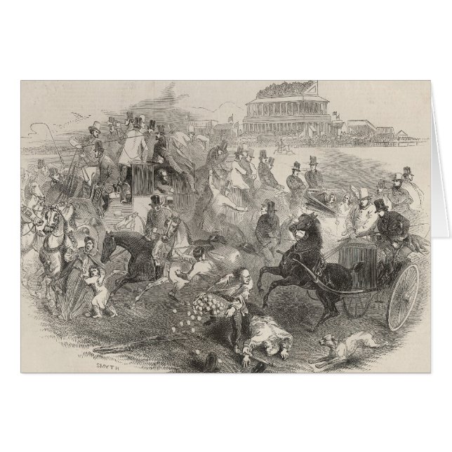 Cartão Raças de Epsom, de "dia Derby": Deixando o curso (Frente Horizontal)