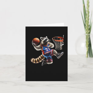 Cartão Raccoon Basbol Dunk Art - Diversão De Esporte Il
