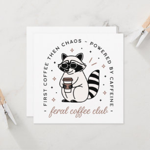 Cartão Raccoon Cafés Alojantes Clube Engraçados