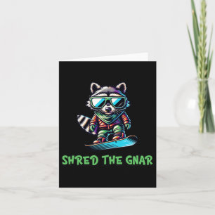 Cartão Raccoon Snowboard Destruiu A Gnar Winter E Spo