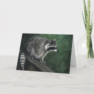 Cartão :Raccoon" Wildlife Art Reproduction Blank Notecard