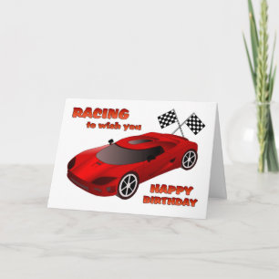 Cartão Race Car Birthday Card
