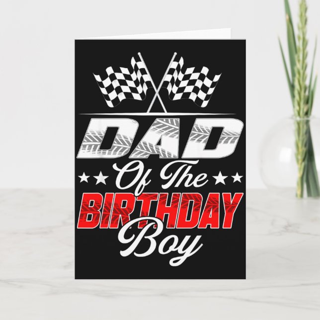 Cartão Race Car Dad Of The Birthday Boy Racing Family T C (Frente)