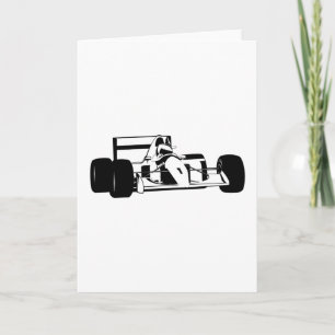 Cartão Race Car Silhouette preto e branco