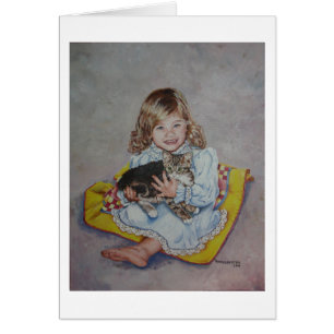 Cartão Rachel e seu gatinho