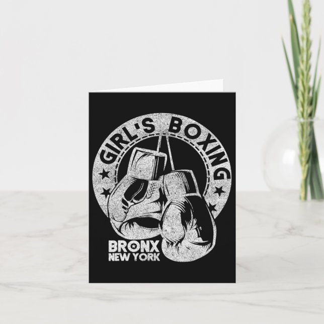 Cartão Rachel Girls Boxing Bronx Ny Vintage (Frente)