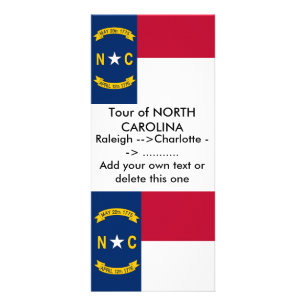 Cartão Rack com Flag da Carolina do Norte, EUA