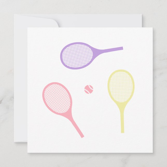 Cartão Rackets de Tênis de Pastel (Frente)