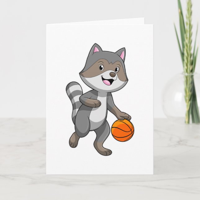 Cartão Racoon como jogador de basquetebol (Frente)