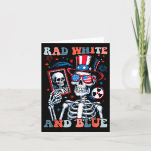 Cartão Rad White E Blue Skeleton Funny Radiotic