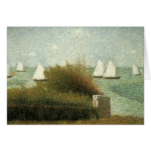 Cartão Rade de Grandcamp por Georges Seurat, Vintage Art