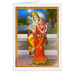 Cartão Radha KRISHNA para o amor, prosperidade da paz n