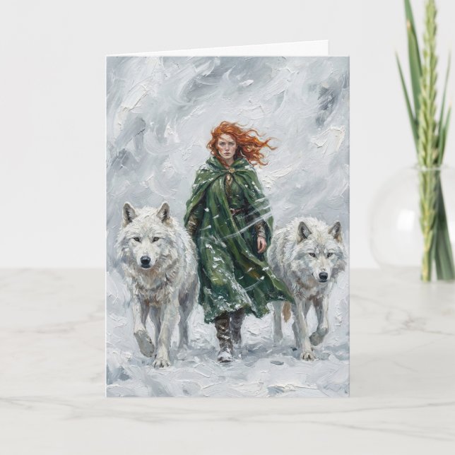 Cartão Radiant Peace Dove Lantern Imbolc Snowdrops Art (Frente)