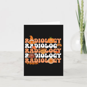 Cartão Radiologia Retro Abóbora Radiologista Raios-X Outo