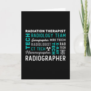 Cartão radiologia tecnológica radiológica Terapista Xray