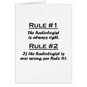 Cartão Radiologista da regra