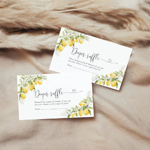 Cartão Raffle com Fralda de Chá de fraldas de Lemo