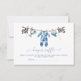 Cartão Raffle com Fralda de linha de vestimenta do