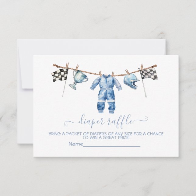 Cartão Raffle com Fralda de linha de vestimenta do (Frente)