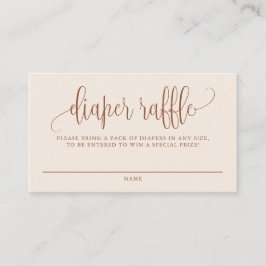 Cartão Raffle de Fralda de Boho Bonito Terracotta