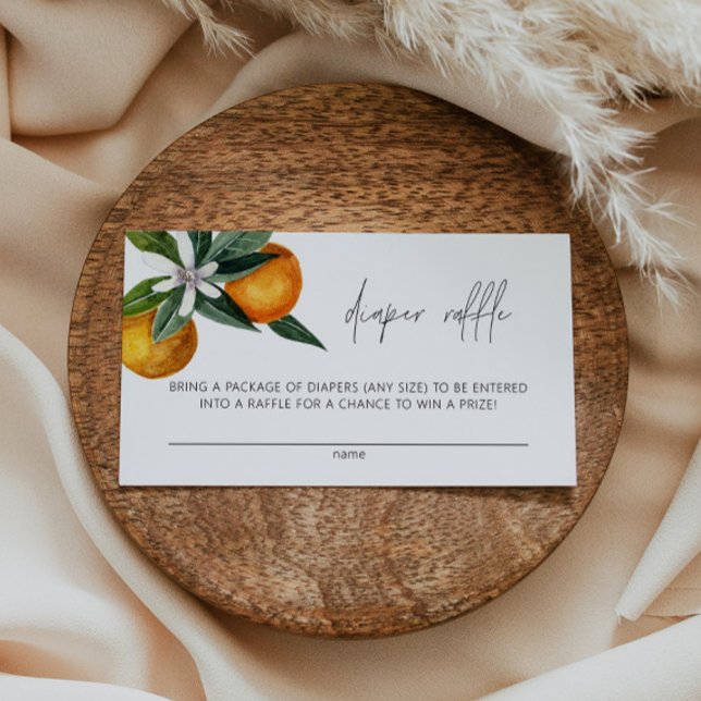 Cartão Raffle de Fralda de Chá de fraldas Citrus (Criador carregado)