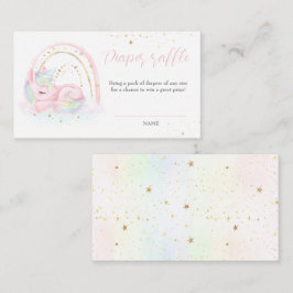 Cartão Raffle de Fralda de Chá de fraldas Unicorn
