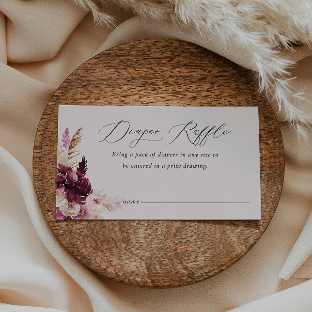 Cartão Raffle para Fralda Blush Bonjour Bébé (Criador carregado)