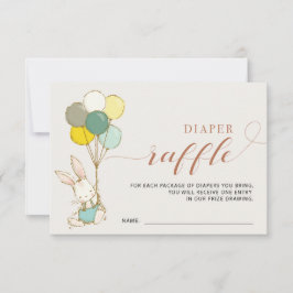 Cartão Raffle para Fralda de Bunny Balloons