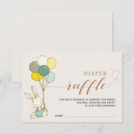 Cartão Raffle para Fralda de Bunny Balloons
