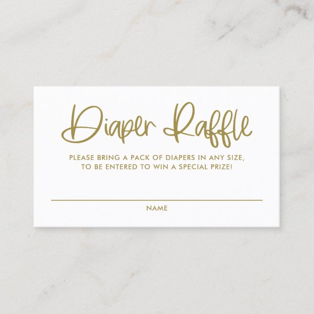 Cartão Raffle para Fralda de Caligrafia Moderna Do (Frente)