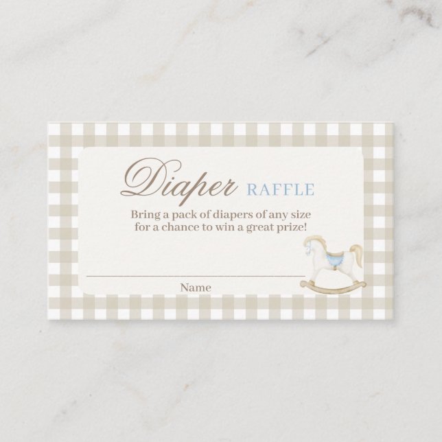 Cartão Raffle para Fralda de cavalo (Frente)