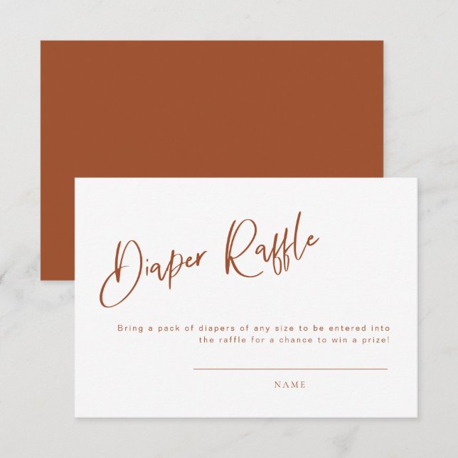 Cartão Raffle para Fralda de Chá de fraldas Terrac (Frente/Verso)